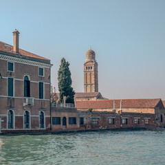 The bell tower of the Church of Madonna dell'Orto, built in 1503; seen from the northern lagoon,...