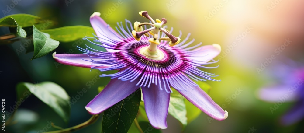 Canvas Prints Purple flower on leafy plant