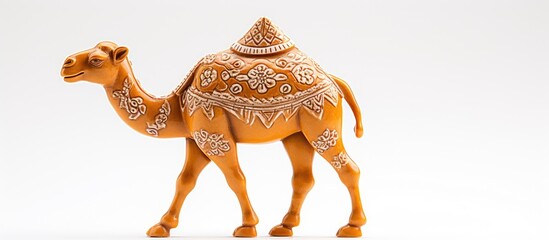 Camel standing on white ground