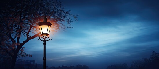 Night view of park lamp