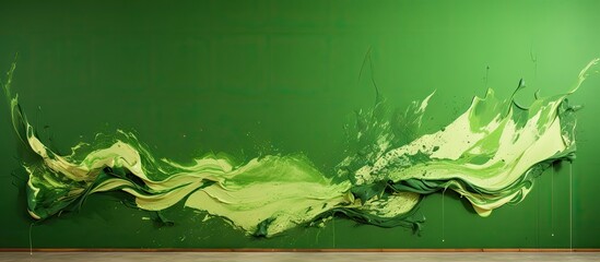 Green and Yellow Paint on Wall