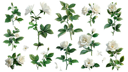 Exquisite Jasmine Blossom on Transparent Background: A Symbol of Natural Beauty and Fragrance, Perfect for Floral Decor and Wellness Concepts