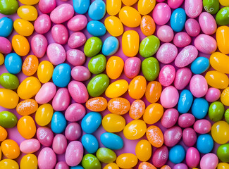 Fototapeta na wymiar colorful jelly beans background, pattern 