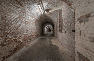 Tunnel of a historic fortification.