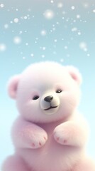 Fototapeta premium Cute baby polar bear mammal animal toy.