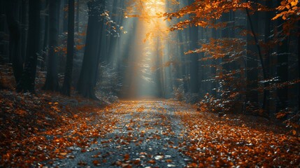 Enchanted Autumn Pathway, generative ai