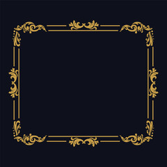 Luxury golden floral pattern border design isolated