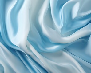 White Blue Soft gentle Elegant Textile. Soft Silk Material Wavy Texture Wallpaper. Fabric and Light. A Tapestry of Texture, Softness, and Graceful Fluidity