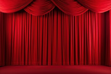 Red stage velvet curtain theater backgrounds architecture repetition.