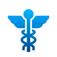 Medical caduceus icon vector graphics element silhouette Healthcare symbol sing isolated illustration on a Transparent Background