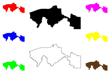 Tabasco (United Mexican States, Mexico, federal republic) map vector illustration, scribble sketch Free and Sovereign State of Tabasco map