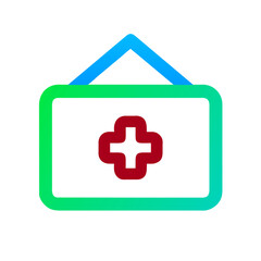 Obraz premium Pharmacy sign icon vector graphics element silhouette medical symbol sing illustration on a Transparent Background