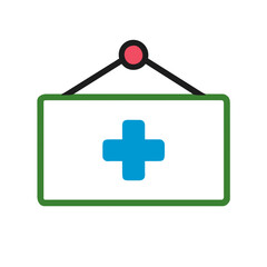 Pharmacy sign icon vector graphics element silhouette medical symbol sing illustration on a Transparent Background