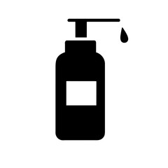 Mouthwash bottle icon vector graphics element silhouette Oral mouthwash symbol sing illustration on a Transparent Background