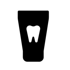 Toothpaste tube icon vector graphics element silhouette Oral toothpaste symbol sing isolated illustration on a Transparent Background