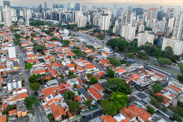 Fototapeta na wymiar Foto área da região do Brooklin, na zona Sul da cidade de São Paulo