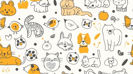 Vector illustration collection of cute dog