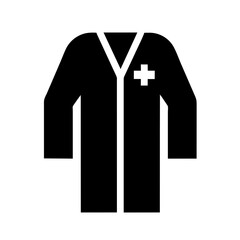 Doctor coat icon, Vector graphics silhouette sing symbol Illustration on a Transparent Background