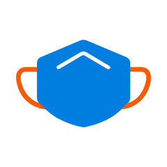 Surgical Mask icon vector graphics element silhouette Medical symbol sing isolated illustration on a Transparent Background