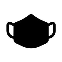 Surgical Mask icon vector graphics element silhouette Medical symbol sing isolated illustration on a Transparent Background