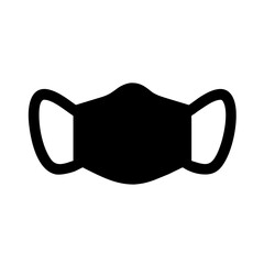 Surgical Mask icon vector graphics element silhouette Medical symbol sing isolated illustration on a Transparent Background