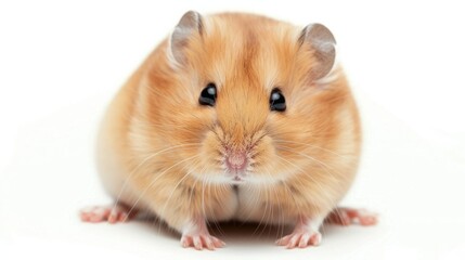 Cute hamster isolated over white background.