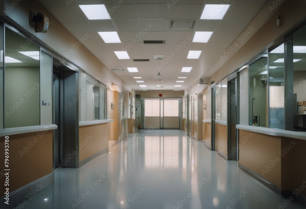 Wall mural corridor beautiful people interior no background light cozy hospital hospital warm modern