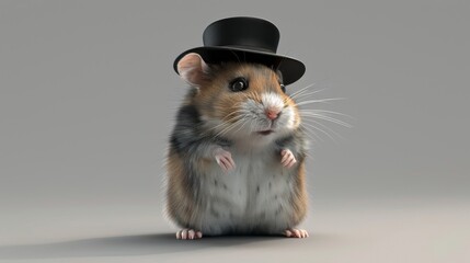 Cute hamster. 3D vector illustration.
