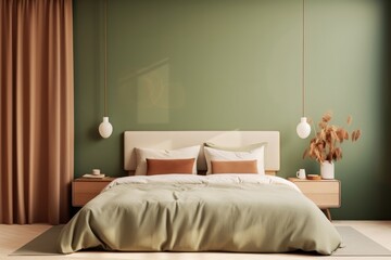 Fototapeta na wymiar A minimal bedroom furniture pillow home.