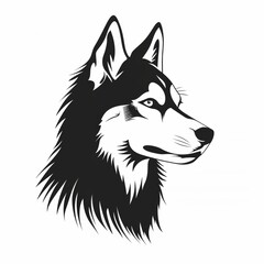Fototapeta premium Head portrait of a Husky dog. Vector illustration