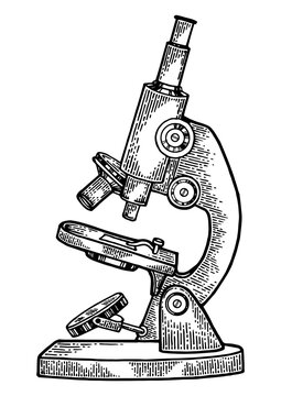 recommend clip art: Old Microscope sketch engraving PNG illustration. Scratch board style imitation. Hand drawn image.