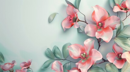 Flowers in the style of watercolor art. Luxurious floral elements, botanical background or wallpaper design, prints and invitations, postcards