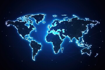 Naklejka premium World map planet backgrounds technology.