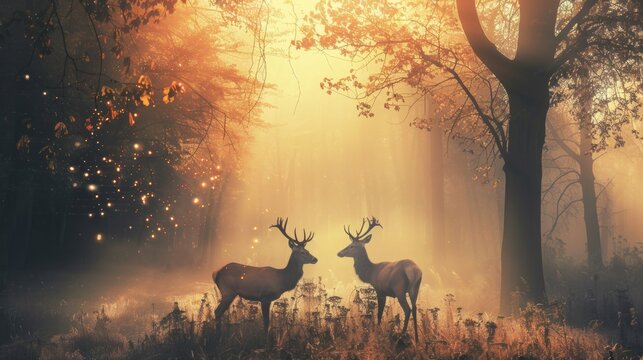 Deer. Photography of wild animal in natural habitat.