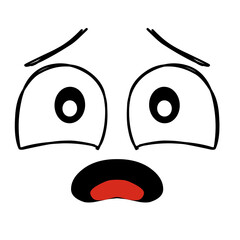 Hand Drawn Cartoons Faces vector ilustration. Expressive eyes and mouth, smiling, crying and surprised character face expressions. Caricature comic emotions or emoticon doodle. 