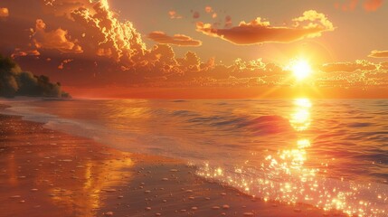 Tranquil Summer Seascape, generative ai