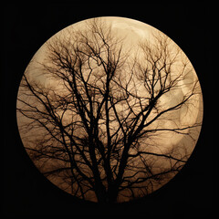 Full moon through trees. Great for backgrounds, spooky scenes, tranquil scenes, mystery, forest, adventure and more. 