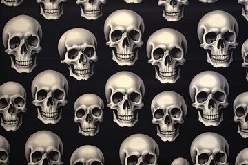 Small skulls pattern art anthropology backgrounds.