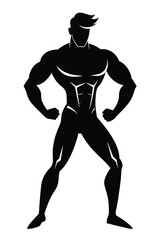 Vector silhouette of a fitness model posing