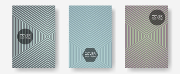 Halftone gradient texture vector cover layouts.