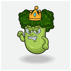 Broccoli Mascot Character Cartoon With Angry expression.