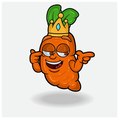 Carrot Mascot Character Cartoon With Smug expression.