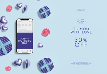 Mother's Day Sale Background Mockup
