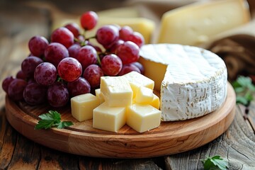 Witness the transformation of grapes to cabernet sauvignon and milk to brie. - obrazy, fototapety, plakaty