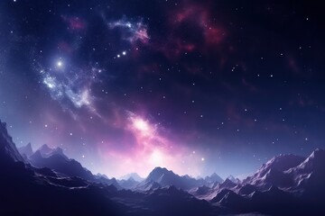 Fototapeta premium Space landscape astronomy panoramic.
