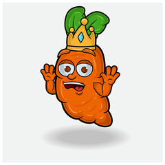 Carrot Mascot Character Cartoon With Shocked expression.