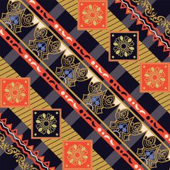 Colorful batik indonesia pattern textile fashion