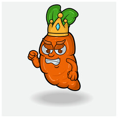 Carrot Mascot Character Cartoon With Angry expression.