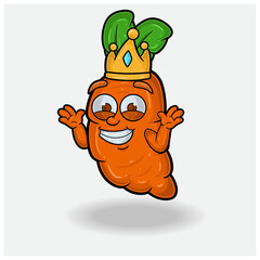 Carrot Mascot Character Cartoon With Dont Know Smile expression.