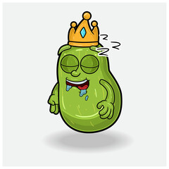 Pear Fruit Mascot Character Cartoon With Sleep expression.